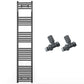 300mm x 1800mm Anthracite Grey Heated Towel Rail Radiator