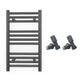 Small 400mm x 600mm Anthracite Grey Heated Towel Rail Radiator 