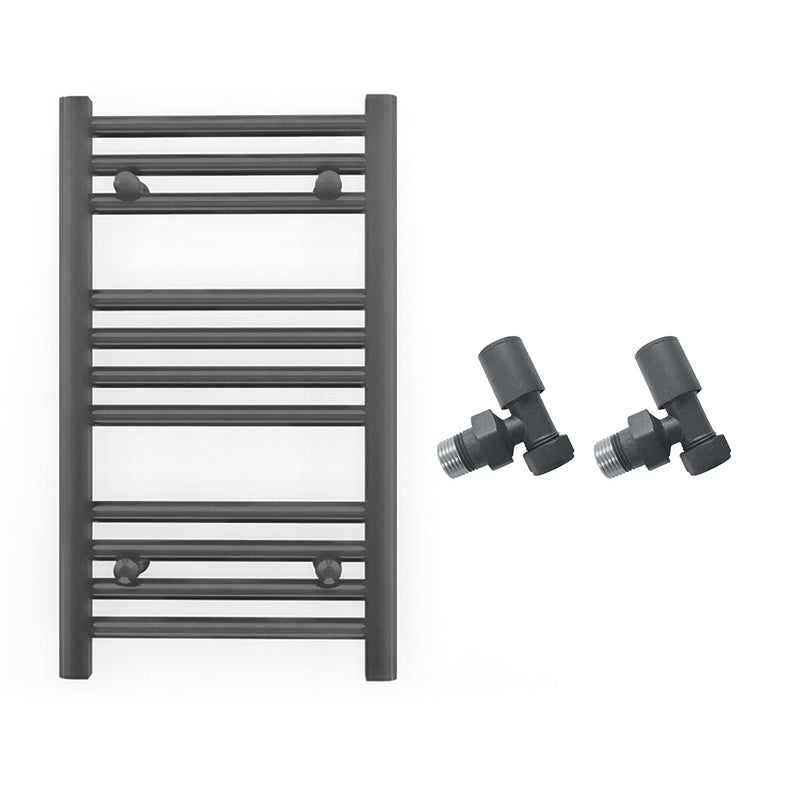 Small 300mm x 600mm Anthracite Grey Heated Towel Rail Radiator