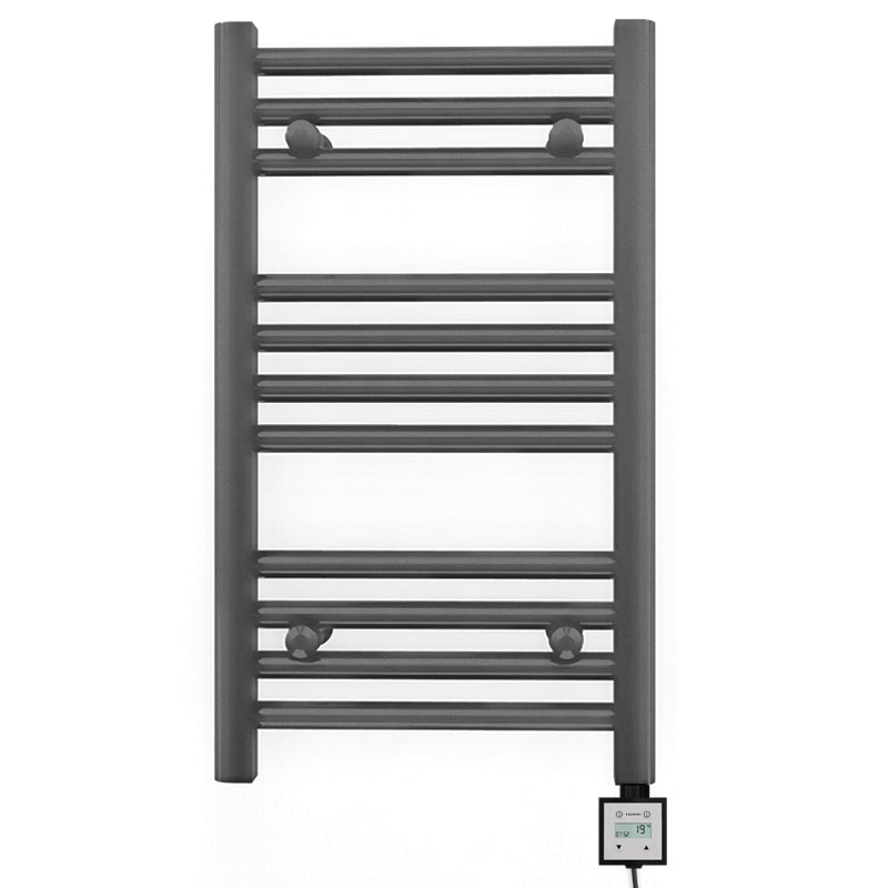 400mm Wide - Electric Heated Towel Rail Radiator - Anthracite Grey - Straight