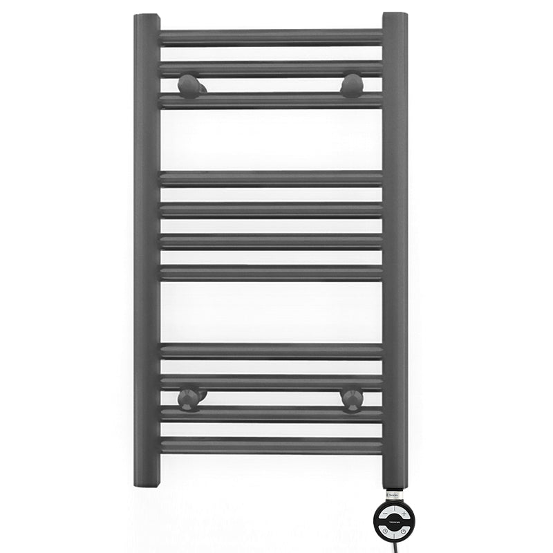 Small 300mm x 600mm  Anthracite Grey Electric Pre-Filled Heated Towel Rail Radiator