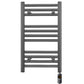 Small 400mm x 600mm  Anthracite Grey Electric Pre-Filled Heated Towel Rail Radiator 