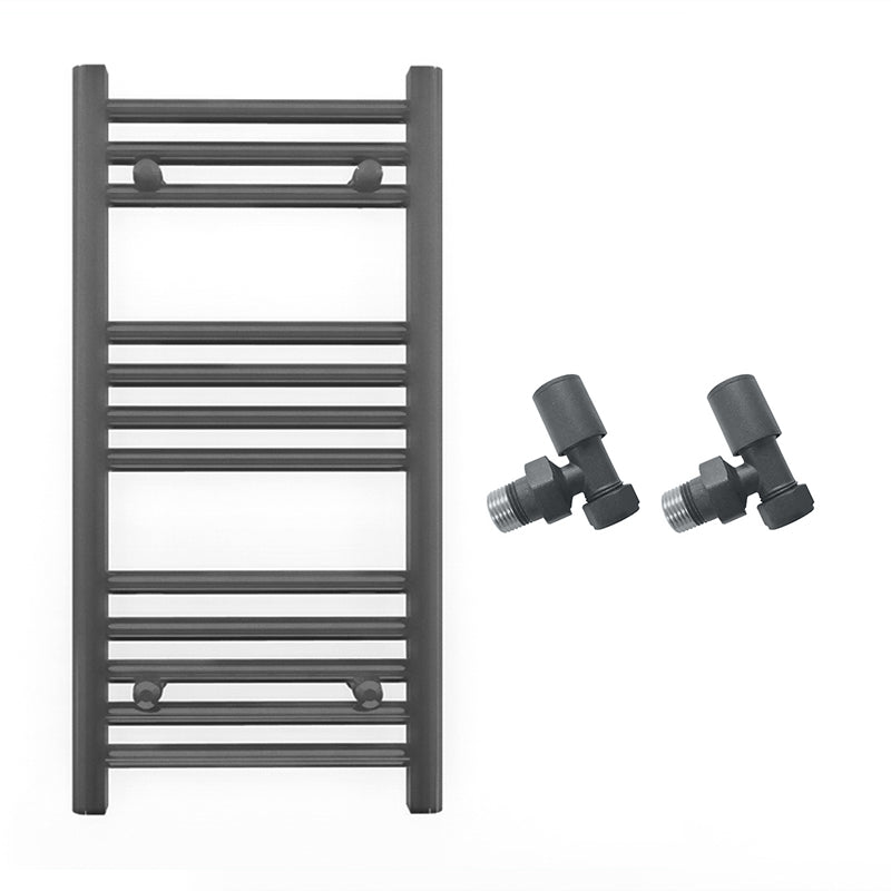 Small 300mm x 700mm Anthracite Grey Heated Towel Rail Radiator