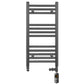 Dual Fuel - 400mm Wide - Straight Anthracite Grey- Heated Towel Rail - (incl. Valves + Electric Heating Kit)