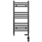 Dual Fuel - 450mm Wide - Straight Anthracite Grey- Heated Towel Rail - (incl. Valves + Electric Heating Kit)