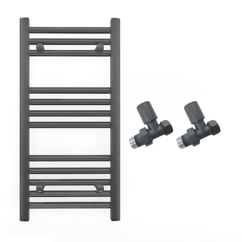 400mm Wide - Heated Towel Rail Radiator - Anthracite Grey - Straight