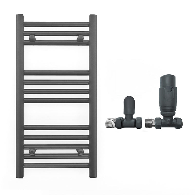 Small 400mm x 700mm Anthracite Grey Heated Towel Rail Radiator