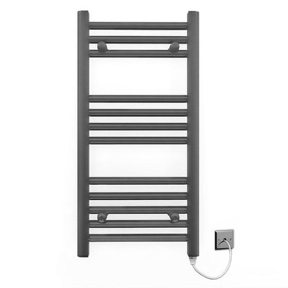Small 400mm x 700mm  Anthracite Grey Electric Pre-Filled Heated Towel Rail Radiator