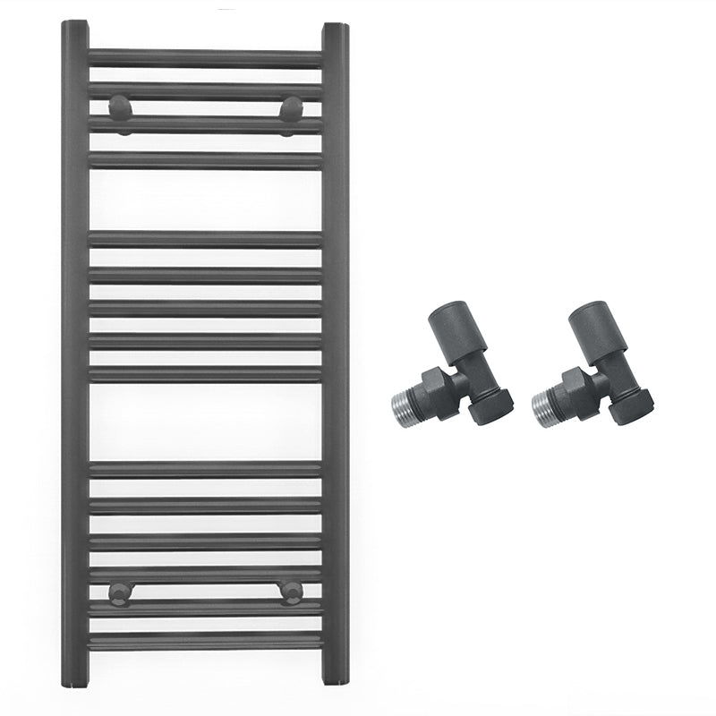 Small 300mm x 800mm Anthracite Grey Heated Towel Rail Radiator