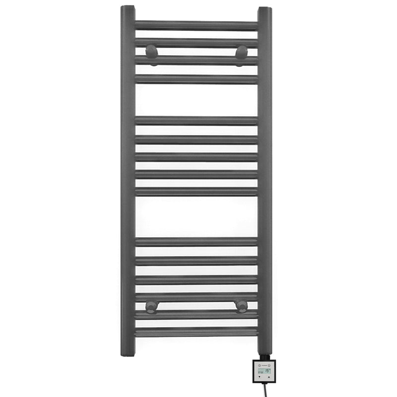 400mm Wide - Electric Heated Towel Rail Radiator - Anthracite Grey - Straight