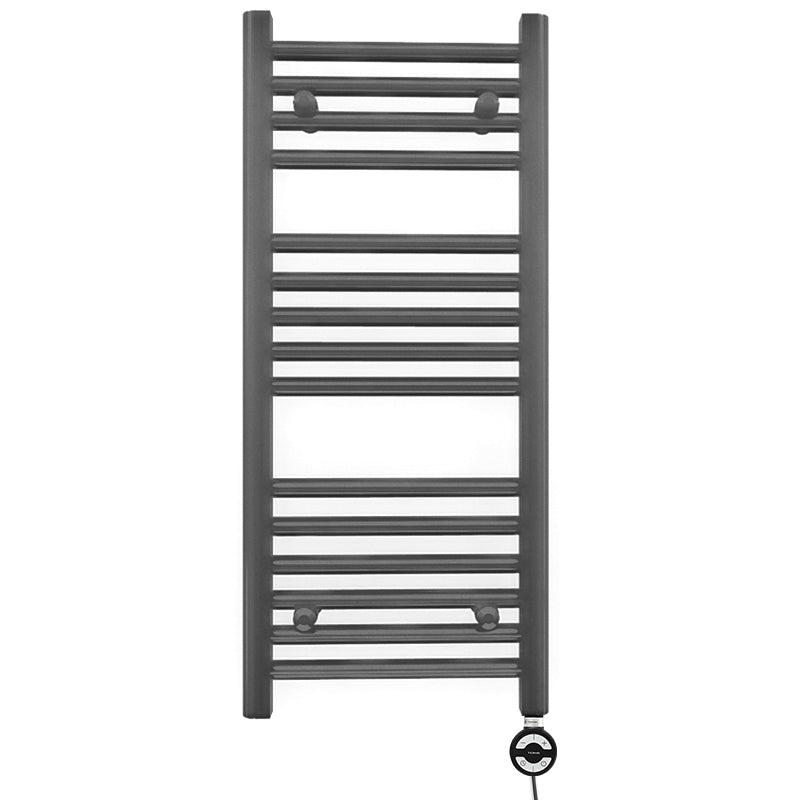 Small 400mm x 800mm Anthracite Grey Electric Pre-Filled Heated Towel Rail Radiator