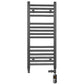 Dual Fuel - 300mm Wide - Straight Anthracite Grey- Heated Towel Rail - (incl. Valves + Electric Heating Kit)