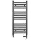 Small Dual Fuel 300mm x 800mm Straight Anthracite Grey Heated Towel Rail - (incl. Valves + Electric Heating Kit)