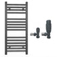 Small 300mm x 800mm Anthracite Grey Heated Towel Rail Radiator