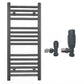 300mm Wide - Heated Towel Rail Radiator - Anthracite Grey - Straight