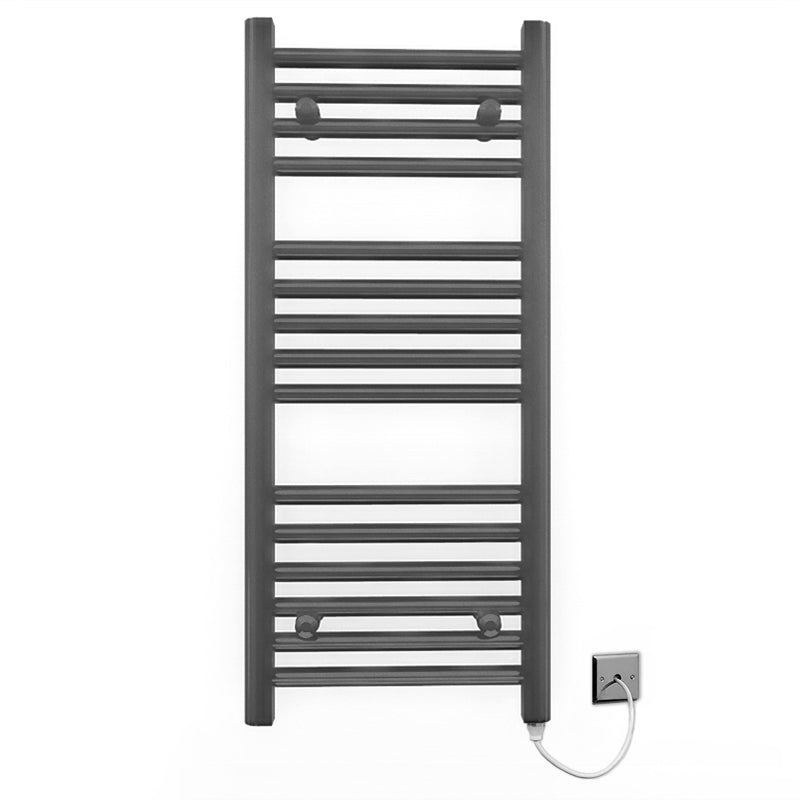 400mm Wide - Electric Heated Towel Rail Radiator - Anthracite Grey - Straight