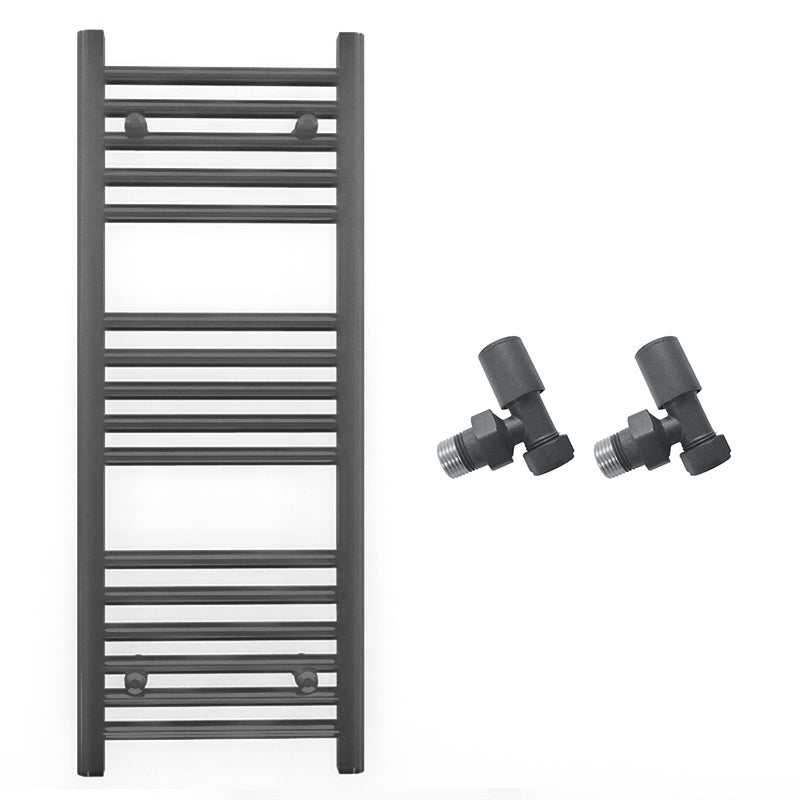 Small 450mm x 900mm Anthracite Grey Heated Towel Rail Radiator