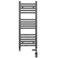 Dual Fuel - 400mm Wide - Straight Anthracite Grey- Heated Towel Rail - (incl. Valves + Electric Heating Kit)