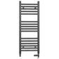 Small Dual Fuel 450mm x 900mm Straight Anthracite Grey Heated Towel Rail - (incl. Valves + Electric Heating Kit)