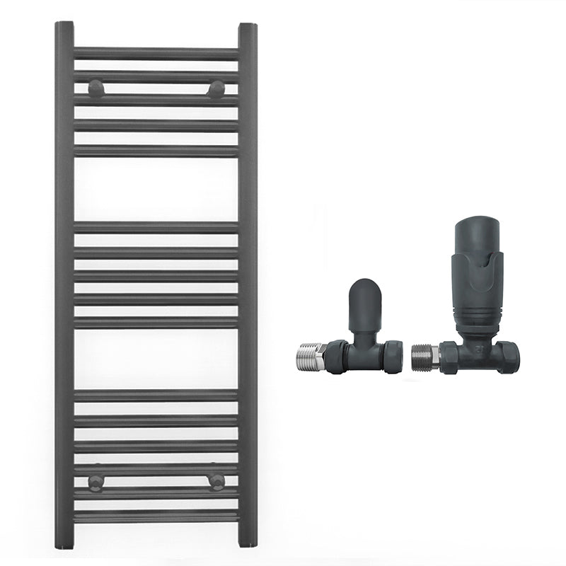 450mm Wide - Heated Towel Rail Radiator - Anthracite Grey - Straight