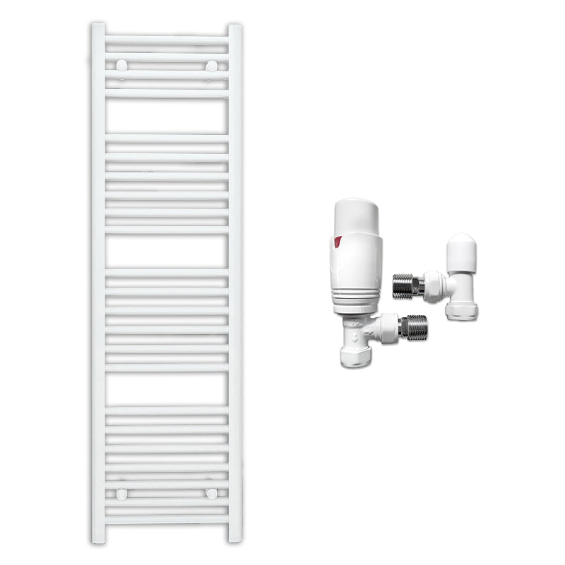 500mm Wide - Heated Towel Rail Radiator - White - Straight