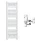 300mm x 1200mm Straight White Heated Towel Rail Radiator