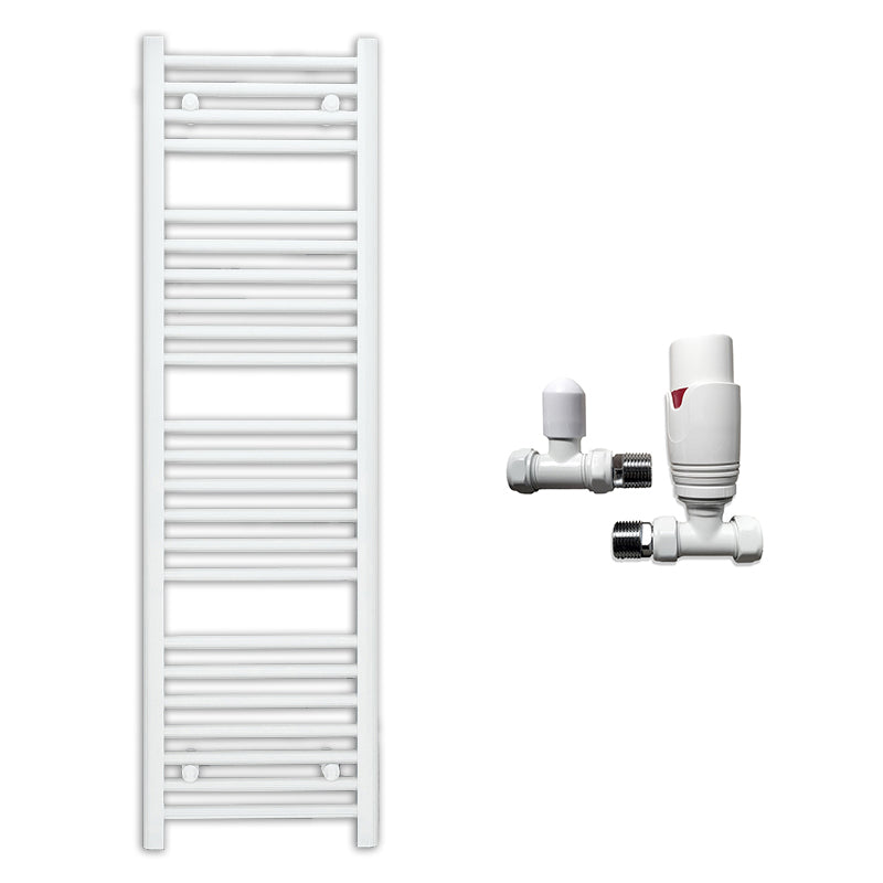 500mm x 1200mm Straight White Heated Towel Rail Radiator