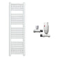 300mm x 1200mm Straight White Heated Towel Rail Radiator