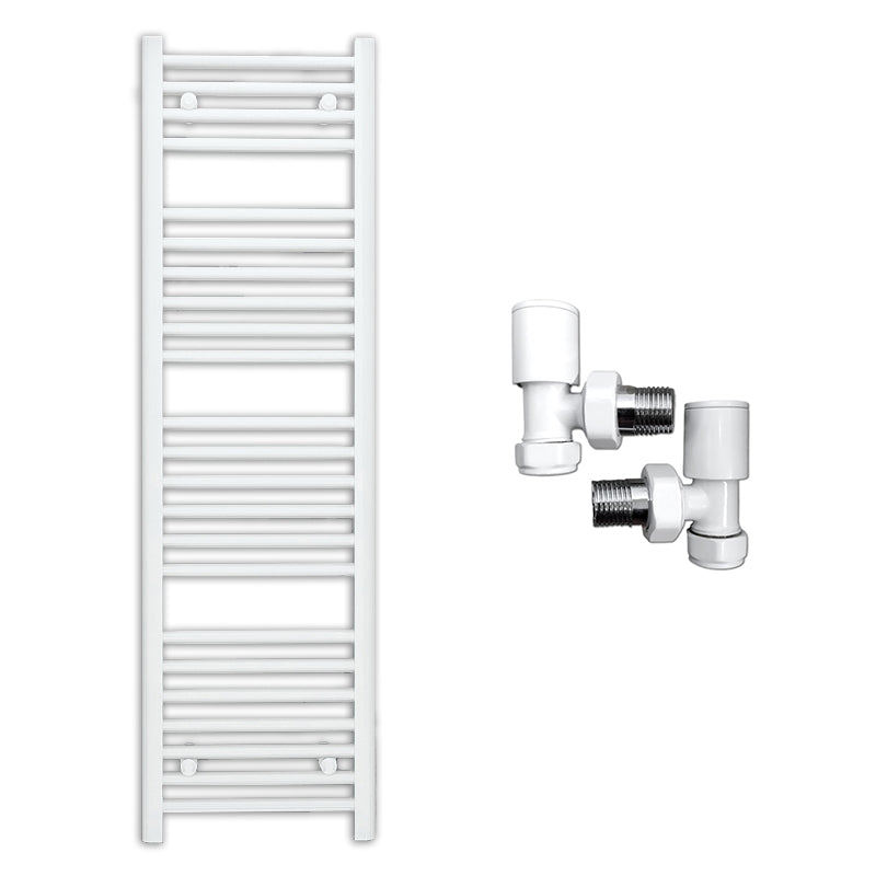 500mm Wide - Heated Towel Rail Radiator - White - Straight