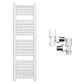500mm x 1200mm Straight White Heated Towel Rail Radiator