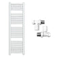 400mm Wide - Heated Towel Rail Radiator - White - Straight