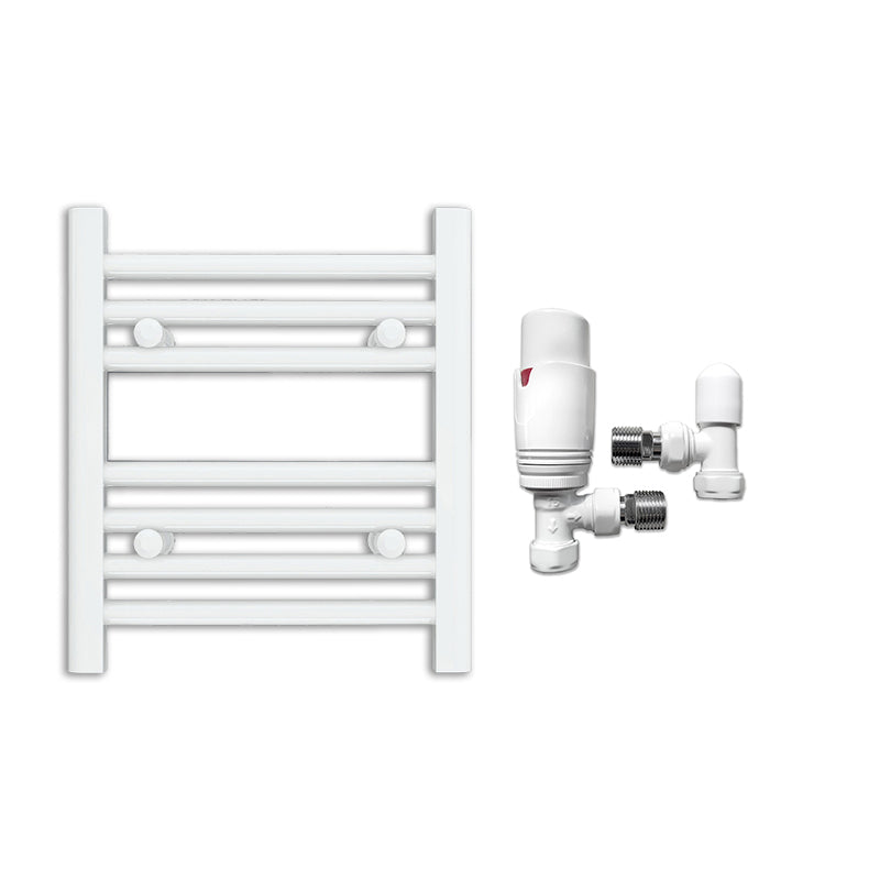 300mm Wide - Heated Towel Rail Radiator - White - Straight