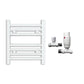 Small 300mm x 400mm Straight White Heated Towel Rail Radiator