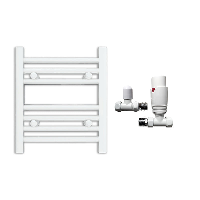 Small 300mm x 400mm Straight White Heated Towel Rail Radiator