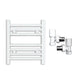 Small 300mm x 400mm Straight White Heated Towel Rail Radiator