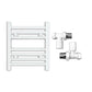 300mm Wide - Heated Towel Rail Radiator - White - Straight