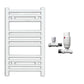 300mm Wide - Heated Towel Rail Radiator - White - Straight