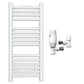 Small 400mm x 800mm Straight White Heated Towel Rail Radiator