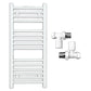 Small 400mm x 800mm Straight White Heated Towel Rail Radiator