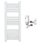 Small 550mm x 900mm Straight White Heated Towel Rail Radiator 
