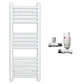 550mm Wide - Heated Towel Rail Radiator - White - Straight