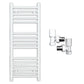 Small 500mm x 900mm Straight White Heated Towel Rail Radiator 