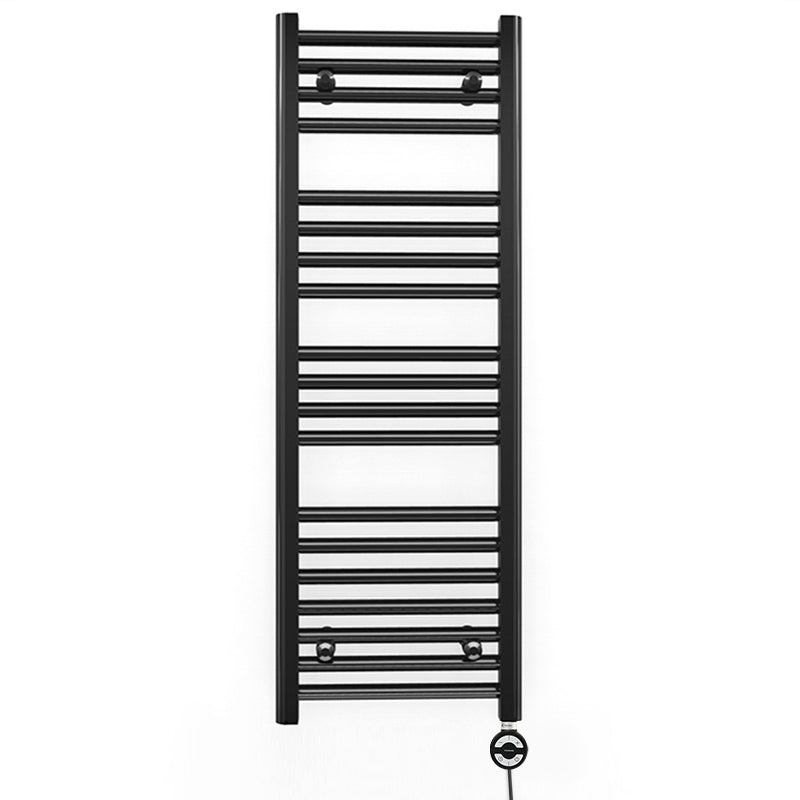 400mm x 1000mm Straight Matt Black Electric Pre-Filled Heated Towel Rail Radiator