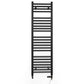 Dual Fuel 300mm x 1200mm Straight Matt Matt Black Heated Towel Rail - (incl. Valves + Electric Heating Kit)
