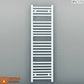 400mm Wide - Heated Towel Rail Radiator - White - Straight