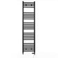 Dual Fuel 450mm x 1400mm Straight Matt Matt Black Heated Towel Rail - (incl. Valves + Electric Heating Kit)