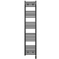 400mm x 1600mm Straight Matt Black Electric Pre-Filled Heated Towel Rail Radiator