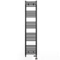 Dual Fuel 400mm x 1600mm Straight Matt Matt Black Heated Towel Rail - (incl. Valves + Electric Heating Kit)