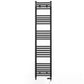 Dual Fuel 300mm x 1600mm Straight Matt Matt Black Heated Towel Rail - (incl. Valves + Electric Heating Kit)