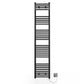 300mm x 1700mm Straight Matt Black Electric Pre-Filled Heated Towel Rail Radiator